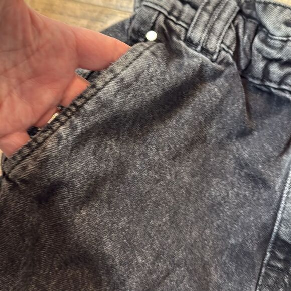 Zara Baggy Paperbag Jeans - Womens Size 4 - Crop High‎ Waisted Black Wash - Picture 7 of 13